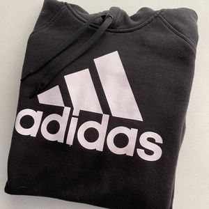 Adidas Classic Black Logo Hoodie - L